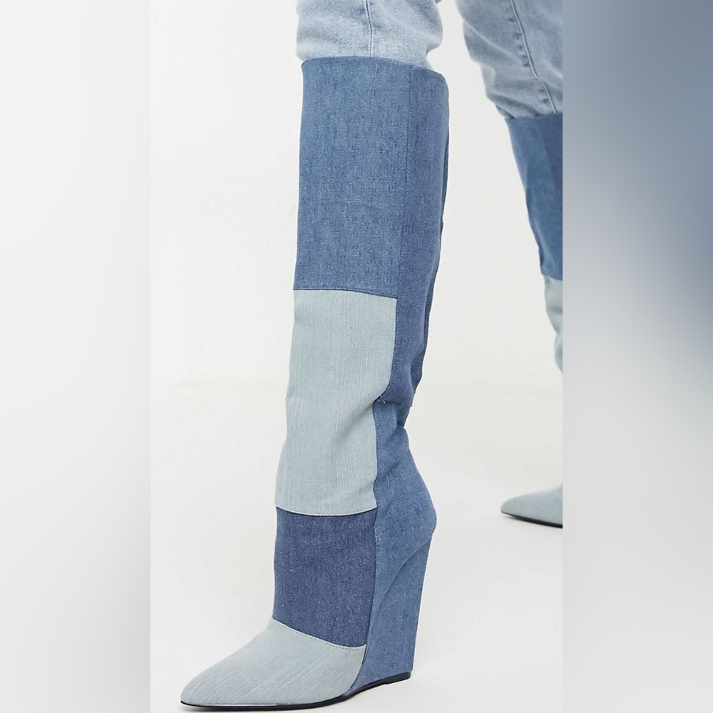 Denim wedge boot ASOS